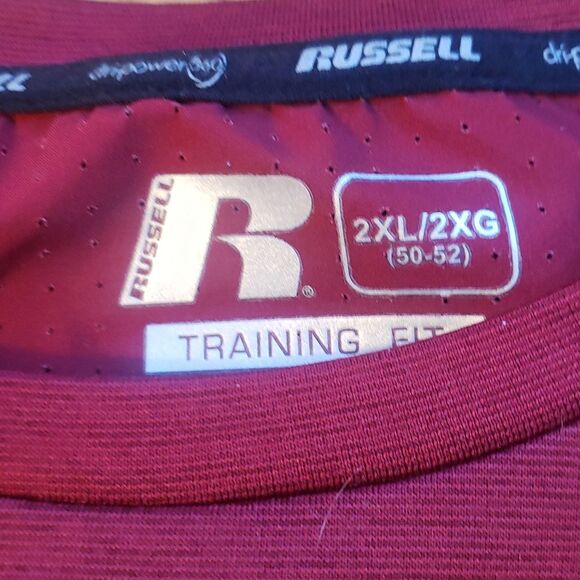 Russell 2XL Red Dri-Power Training Shirt | Men’s Sport Tee w/ Tech Fabric *Read* - Picture 4 of 8